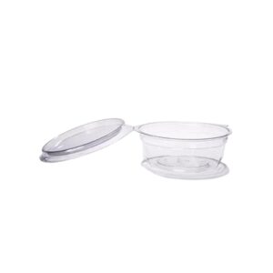 Pote redondo con tapa Bisagra 250ml diamante 12.4x11.5x4.6cm