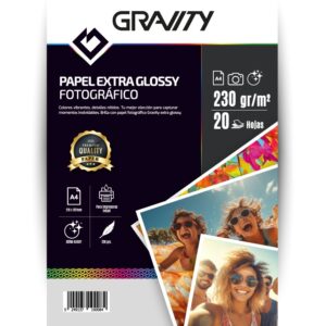 Hoja Fotografica 230g X20 High Glossy A4 Gravity